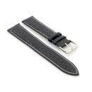 Kroko-Alligator Uhrenarmband Modell Amazonas schwarz-WN 20 mm
