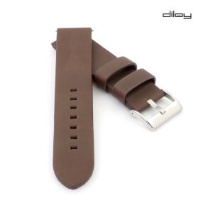 Diloy Vintage-Rindleder Uhrenarmband Modell Madrid mocca 26 mm ohne Naht