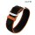 Eulit Perlon Durchzugs-Uhrenarmband Modell Atlantic-gebürstet schwarz-orange 20 mm