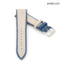 Morellato Veloursleder-Canvas Uhrenarmband Modell Vecellio beige-blau 18 mm