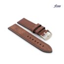 Handgefertigtes Fluco Rindleder Uhrenarmband Modell City mocca 24 mm