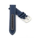 Canvas-Nylon Leder Uhrenarmband Modell Hartfort blau-WN...