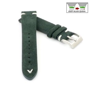 Easy-Klick Veloursleder Uhrenarmband Modell Orlando grün-WN 18 mm
