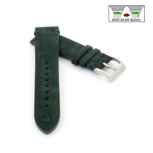 Easy-Klick Veloursleder Uhrenarmband Modell Orlando grün-SN 18 mm