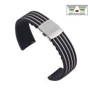 Easy-Klick Silikon Uhrenarmband Modell Aristo-S schwarz-weiß 20 mm, Faltschließe