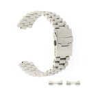 Edelstahl Rundanstoß-Uhrenarmband Modell Imex-Präsident-S silber 20 mm, komp. Seiko