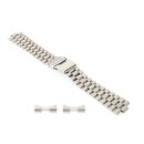 Edelstahl Rundanstoß-Uhrenarmband Modell Imex-Präsident-S silber 20 mm, komp. Seiko