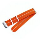 Elastic Nato Nylon Flex-Uhrenarmband Modell Oneflex-SG orange-weiß 22 mm