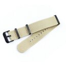 Elastic Nato Nylon Flex-Uhrenarmband Modell Oneflex-P beige-creme 20 mm