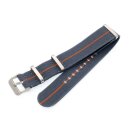 Elastic Nato Nylon Flex-Uhrenarmband Modell Oneflex-SG dunkelgrau-orange 20 mm