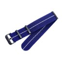 Elastic Nato Nylon Flex-Uhrenarmband Modell Oneflex-P blau-weiß 20 mm