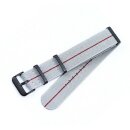 Elastic Nato Nylon Flex-Uhrenarmband Modell Oneflex-P grau-rot 22 mm