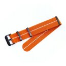 Elastic Nato Nylon Flex-Uhrenarmband Modell Oneflex-P orange-weiß 22 mm