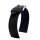 Premium Hybrid Silikon-Nylon Uhrenarmband Modell Isidor schwarz-blau 19 mm