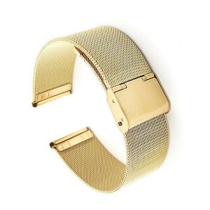 Edelstahl Milanaise-Mesh Uhrenarmband Modell Ulm gold 24 mm