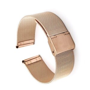 Edelstahl Milanaise-Mesh Uhrenarmband Modell Ulm rosegold 12 mm