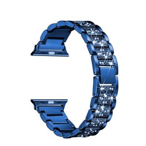 Metall-Glitzer Uhrenarmband Modell Sunshine blau 38/40/41 mm, komp. Apple-Watch
