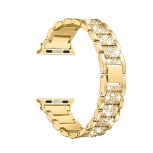 Metall-Glitzer Uhrenarmband Modell Sunshine gold 38/40/41 mm, komp. Apple-Watch