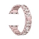 Metall-Glitzer Uhrenarmband Modell Sunshine rosa 38/40 mm, komp. Apple-Watch