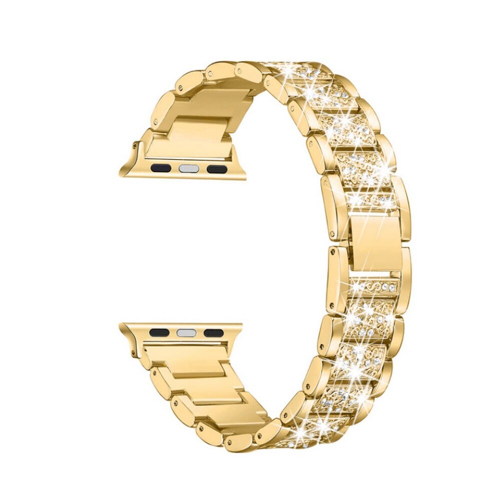 Metall-Glitzer Uhrenarmband Modell Sunshine gold 42/44/45 mm, A