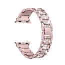 Metall-Glitzer Uhrenarmband Modell Sunshine rosa 42/44/45 mm, komp. Apple-Watch