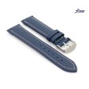 Fluco Kalbsleder Uhrenarmband Modell Nabucco-XL blau 18 mm