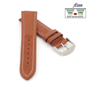 Fluco Easy-Klick Kalbsleder Uhrenarmband Modell Nabucco-NL cognac 22 mm