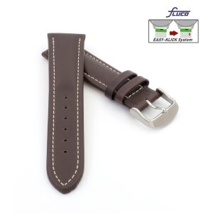 Fluco Easy-Klick Kalbsleder Uhrenarmband Modell Nabucco-XL mocca 22 mm