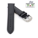 Fluco Easy-Klick Kalbsleder Uhrenarmband Modell Vip-Chrono schwarz 18 mm