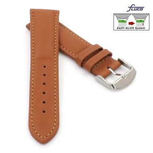 Fluco Easy-Klick Kalbsleder Uhrenarmband Modell Vip-Chrono cognac 20 mm