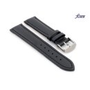 Fluco Easy-Klick Kalbsleder Uhrenarmband Modell Vip-Chrono schwarz 22 mm