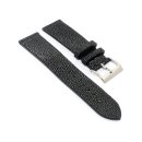 Easy-Klick echt Perlrochen Uhrenarmband Modell Pearl Perlmutt-schwarz 19 mm Handarbeit