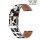 Leopard-Design Easy-Klick Uhrenarmband Modell JungleTec weiß-lila-schwarz 20 mm