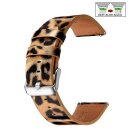 Leopard-Design Easy-Klick Uhrenarmband Modell JungleTec braun-schwarz 20 mm