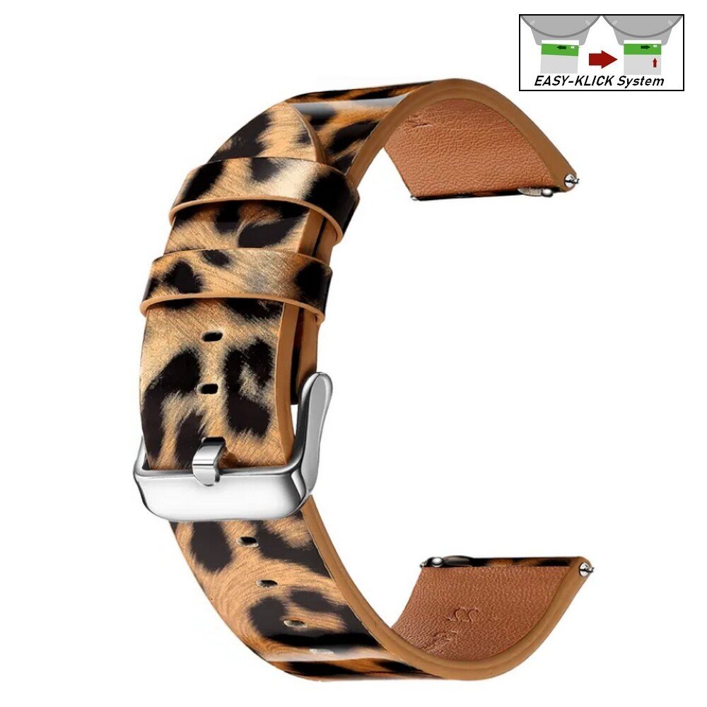 Leopard-Design Easy-Klick Uhrenarmband Modell JungleTec braun-schwarz