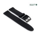 Eulit Perlon Uhrenarmband Modell Palma-Pacific schwarz 18 mm schwarz matt gebürstet