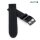 Eulit Perlon Uhrenarmband Modell Palma-Pacific schwarz 18 mm schwarz matt gebürstet
