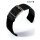 Eulit Perlon Uhrenarmband Modell Palma-Pacific schwarz 22 mm silber poliert
