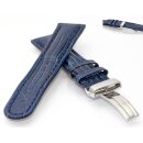 Teju-Eidechse Leder-Uhrenarmband Davos-FS blau-TiT 18 mm