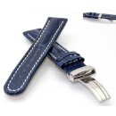 Teju-Eidechse Leder-Uhrenarmband Davos-FS blau-WN 20 mm
