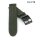 Eulit Perlon Uhrenarmband Modell Palma-Pacific oliv-grün 23 mm schwarz matt gebürstet