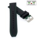 Easy-Klick Premium Silikon Uhrenarmband Modell Yachting schwarz-dunkelgrün 20 mm