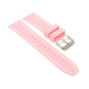 Easy-Klick Premium Silikon Uhrenarmband Modell Yachting rosa-weiß 22 mm