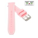 Easy-Klick Premium Silikon Uhrenarmband Modell Yachting rosa-weiß 24 mm