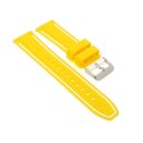 Easy-Klick Premium Silikon Uhrenarmband Modell Yachting gelb-weiß 22 mm