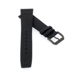 Canvas-Nylon Leder Uhrenarmband Modell Ingelheim-DSP schwarz 20 mm, kompatibel IWC