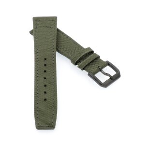 Canvas-Nylon Leder Uhrenarmband Modell Ingelheim-DSP grün 20 mm, kompatibel IWC