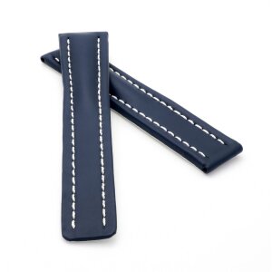 Leder Uhrenarmband blau 15/14 mm kompatibel mit Breitling Faltschließe