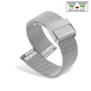 Easy-Klick Edelstahl Milanaise-Mesh Uhrenarmband Modell Hamburg silber 14 mm