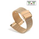 Easy-Klick Edelstahl Milanaise-Mesh Uhrenarmband Modell Hamburg gold 14 mm